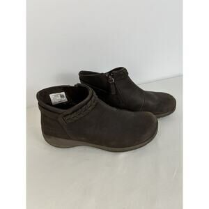 Merrell Boots Womens 8.5 Encore Braided Bluff Q2 Zip Leather Brown Bootie J94618